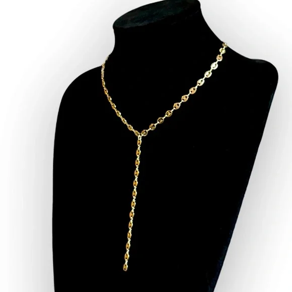 EXPRESS Gold Tone Lariat Chain Necklace NWT - Picture 4 of 6